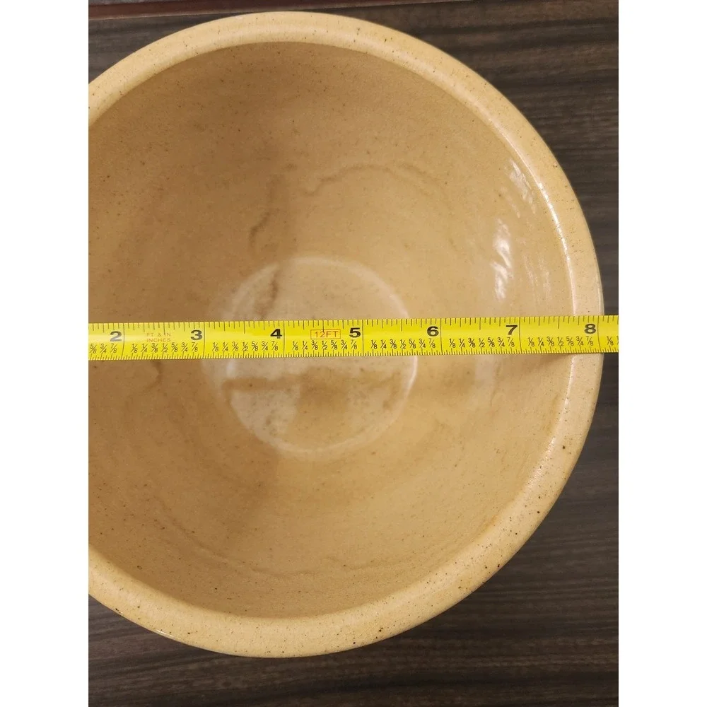 Vintage Watt Yellow Ware Brown Pottery KLA Oven Ware Mixing Bowl 5
